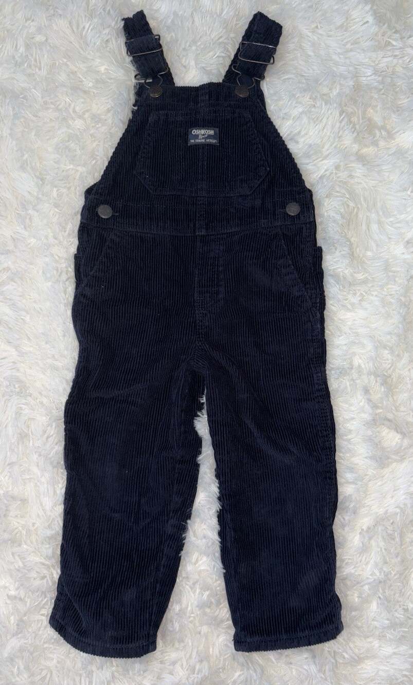 Osh Kosh B’Gosh Boys 2T Navy Corduroy Carpenter Overalls. Exc. Condition. Cute